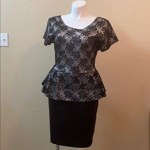 Peplum lace dress